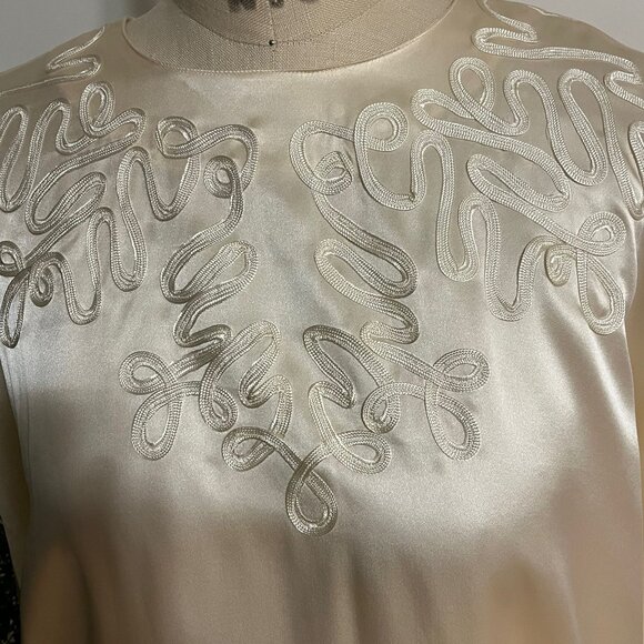 Vintage PIA RUCCI Silk and Embroidered Blouse Size 10 - Picture 2 of 7
